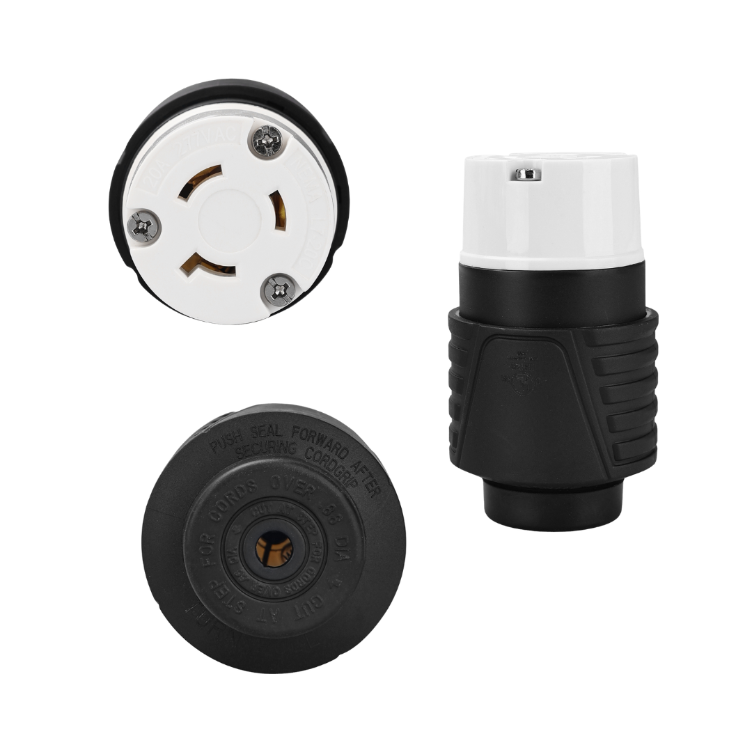 Electrineering 20A 277V NEMA L7-20R Twist Lock Connector 2333 UL Cord End