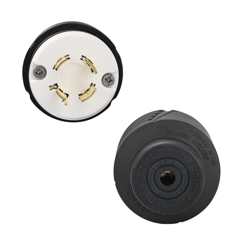 Electrineering 20A 480V 3PH NEMA L16-20P Twist Lock Plug 2431 UL