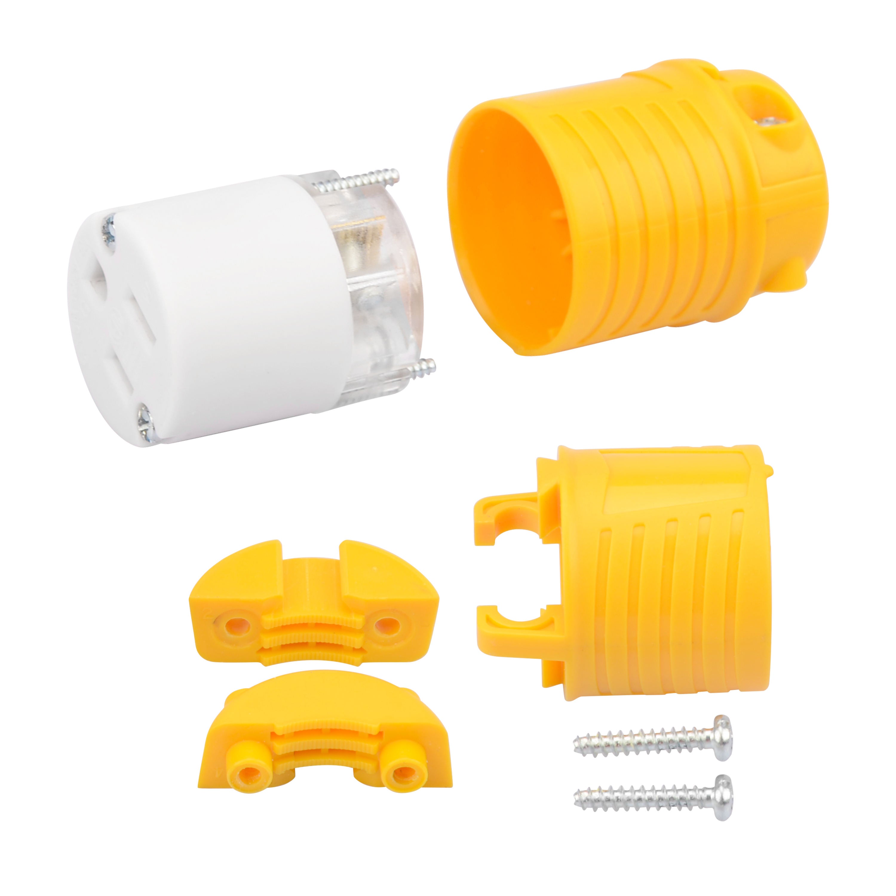Electrineering™ 15-Amp, 125-Volt, NEMA 5-15R, 2P, 3W, Connector, Straight Blade, Grounding, Yellow 515CV