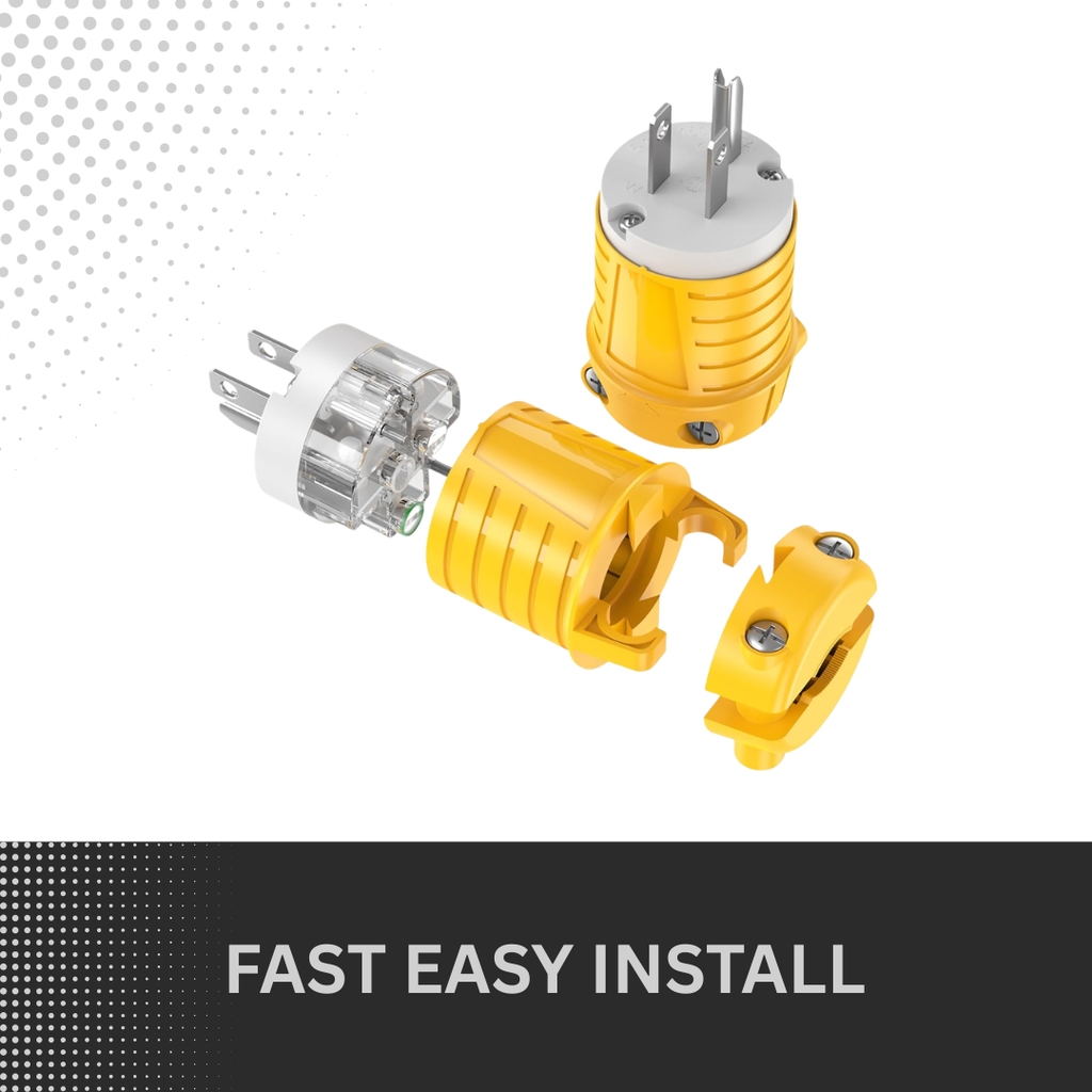 Electrineering™ 15-Amp, 125-Volt, NEMA 5-15P, 2P, 3W, Plug, Straight Blade, Grounding, Yellow 515PV