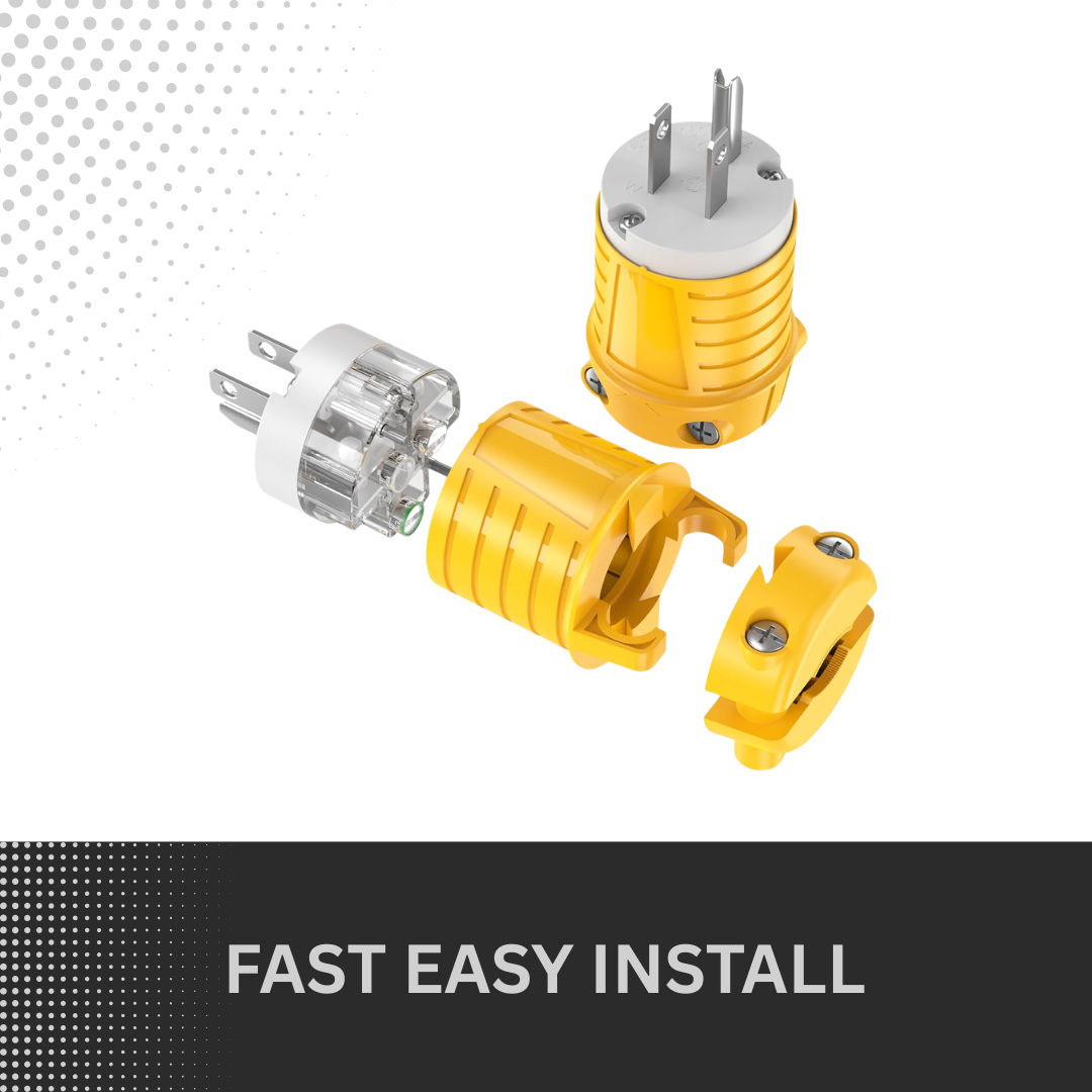 Electrineering™ 15-Amp, 125-Volt, NEMA 5-15P, 2P, 3W, Plug, Straight Blade, Grounding, Yellow 515PV