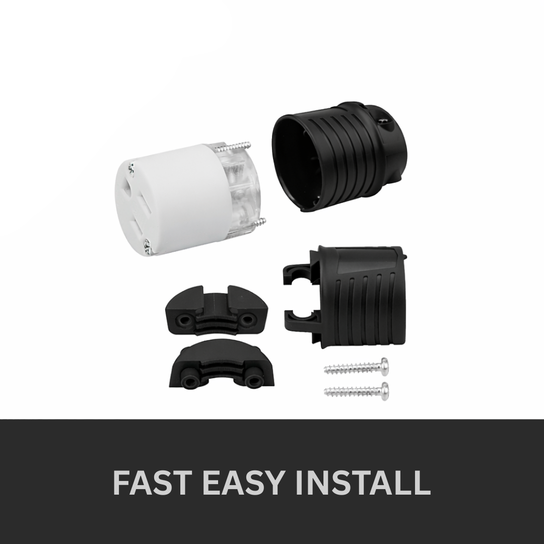 Electrineering™ 15-Amp, 125-Volt, NEMA 5-15R, 2P, 3W, Connector, Straight Blade, Industrial Grade, Grounding 5269C