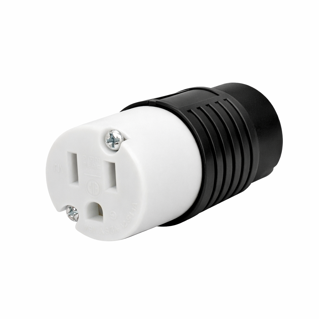 Electrineering™ 15-Amp, 125-Volt, NEMA 5-15R, 2P, 3W, Connector, Straight Blade, Industrial Grade, Grounding 5269C