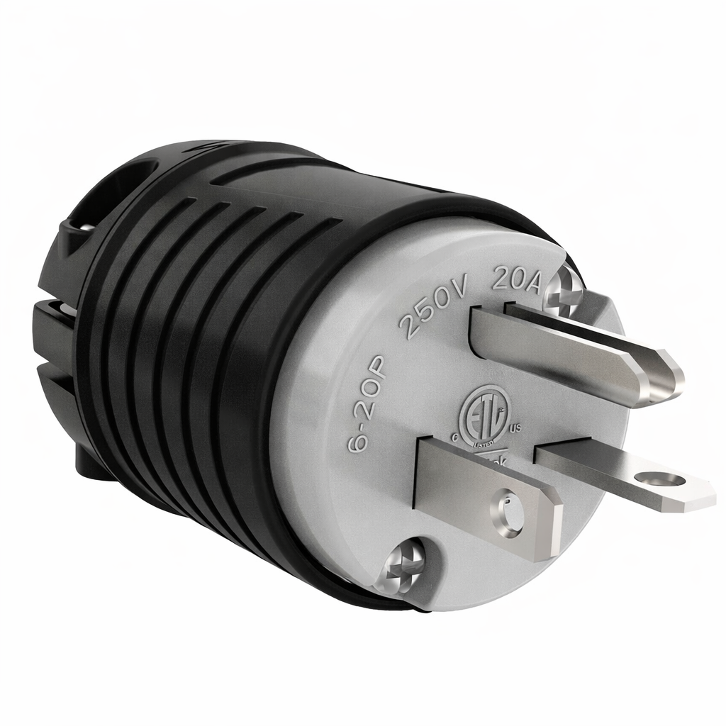 Electrineering 20A 250V NEMA 6-20P Male Plug 5466C ETL Cord End