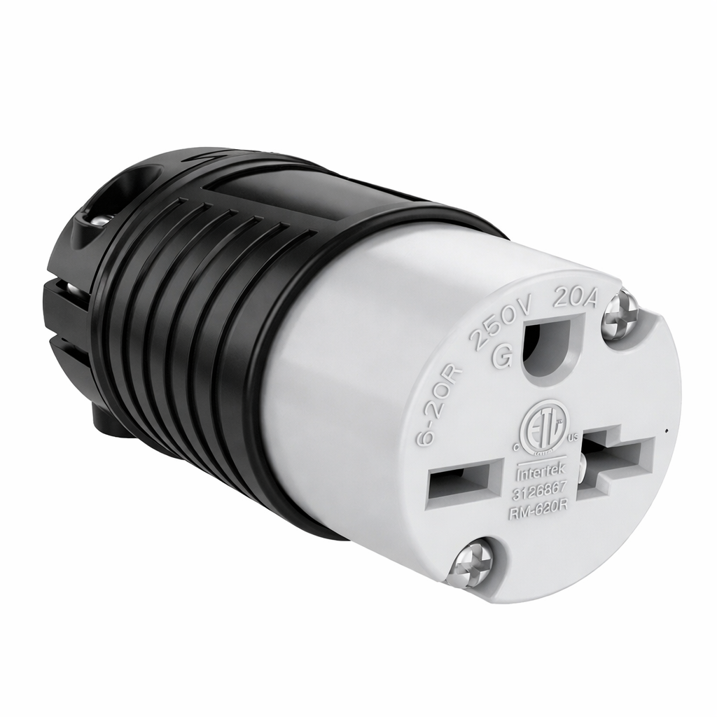 Electrineering 20A 250V NEMA 6-20R Female Connector 5469C ETL Cord End