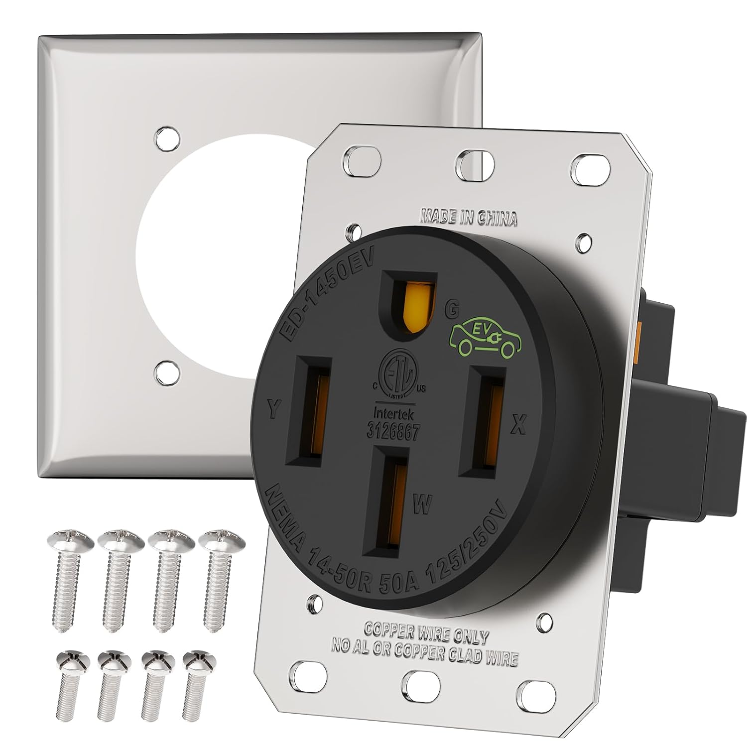 Electrineering 50A 125/250V NEMA 14-50R EV Receptacle 9450A ETL